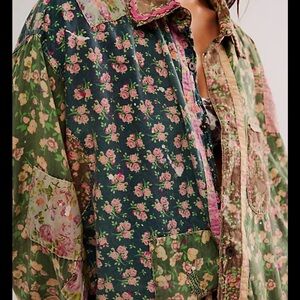 MAGNOLIA PEARL Augstin Floral Patchwork Button-Up Shirt